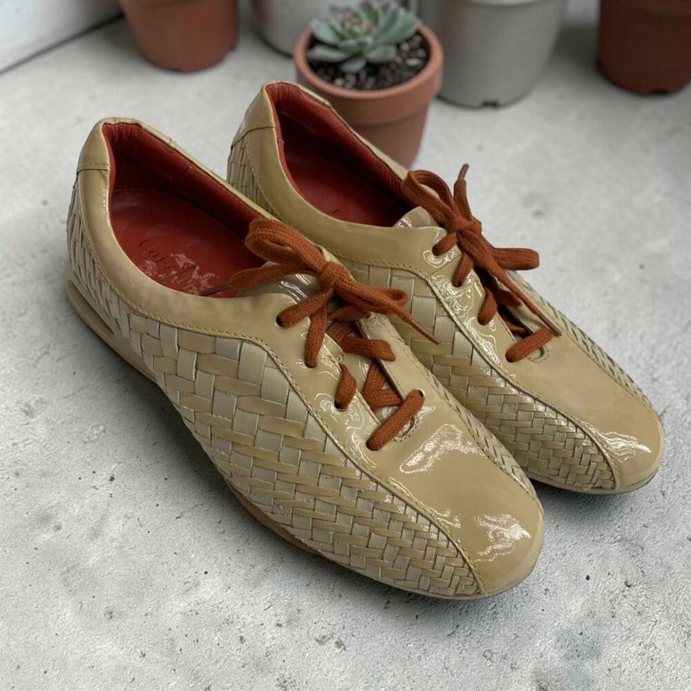 Cole Haan Women's Air Bria Nougat Woven Leather Oxford Sneakers Sz 8B